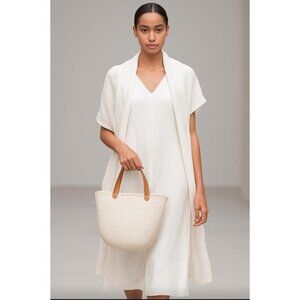 MIFUKO MEDIUM SHOPPER BEACH BASKET WOVEN WHITE  BAG
